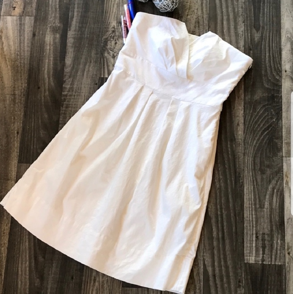Whbm white sleeveless strapless summer dress